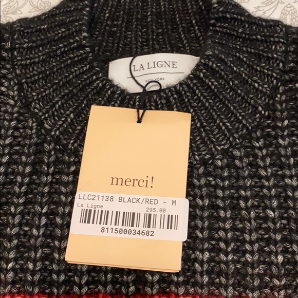 LA LIGNE Colorblock Balloon Sleeve Crop Sweater - Picture 5 of 6